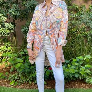 💞 ETRO FLORAL PAISLEY PRINT OVERSIZED Long Sleeve Shirt ❤️‍🔥